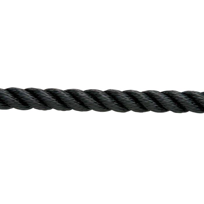 Premium 3-Strand Nylon Dock Line, Black, Sold by Foot